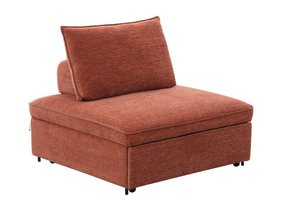 SCHLAFSESSEL - 1 Person - stoff - terracotta Ekavo - Terracotta, Textil/Metall (109/91/109cm) - Vente-Unique