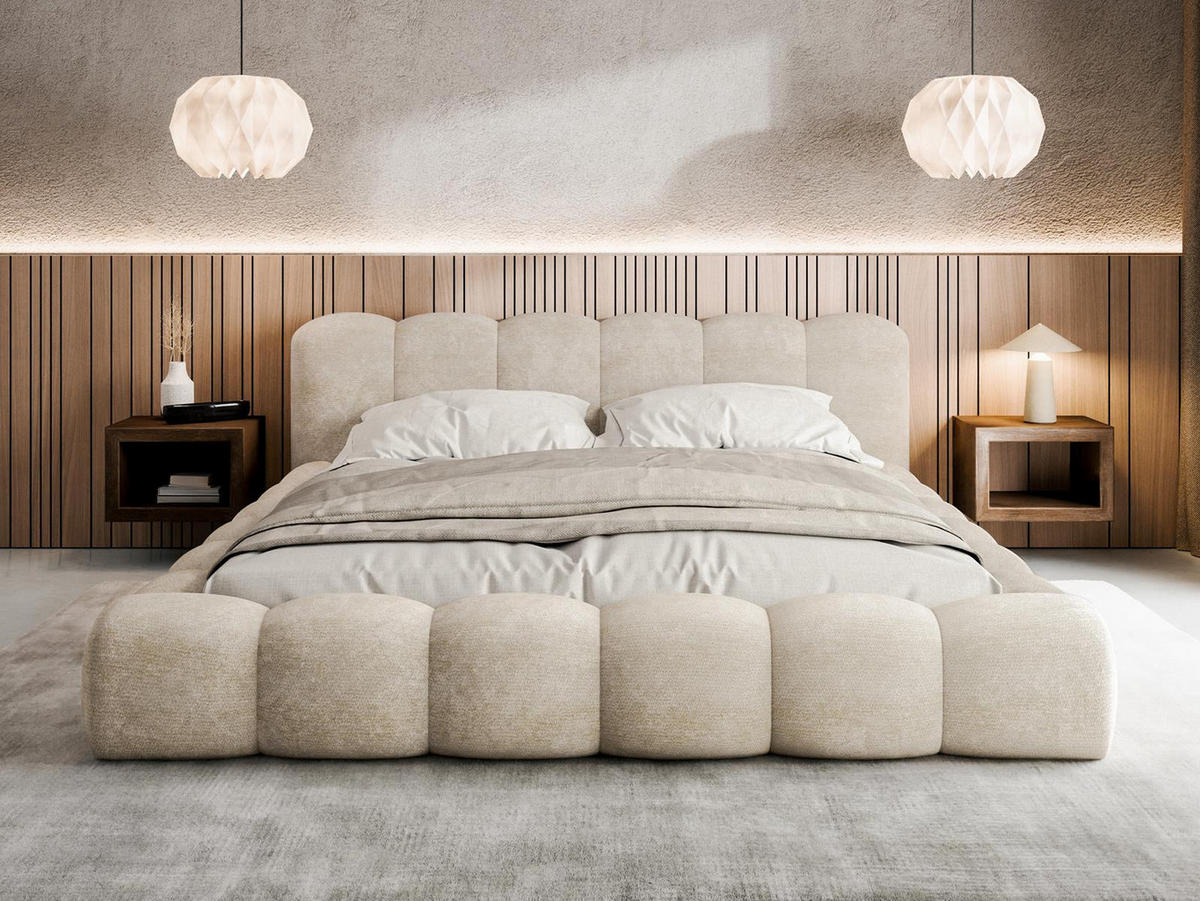 POLSTERBETT 140x200 ERMS Beige - Beige, Holzwerkstoff (140/200cm) - Compleo24