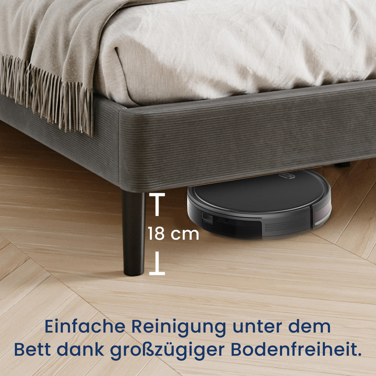 POLSTERBETT 160x200 cm Grau cord - Grau, Textil (160/200cm) - Home Collective