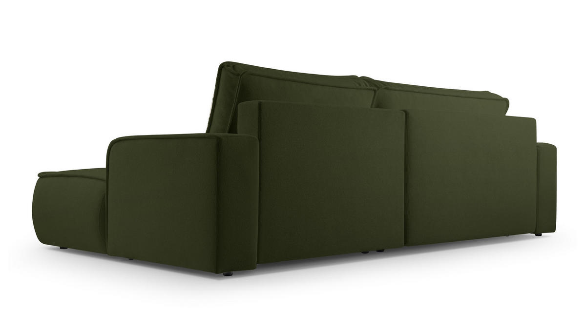 ECKSOFA L Form Ablia Dunkelgrün 267/168/87 cm mit Schlaffunktion R - Schwarz/Grün, Kunststoff/Textil (267/168cm) - AX Living
