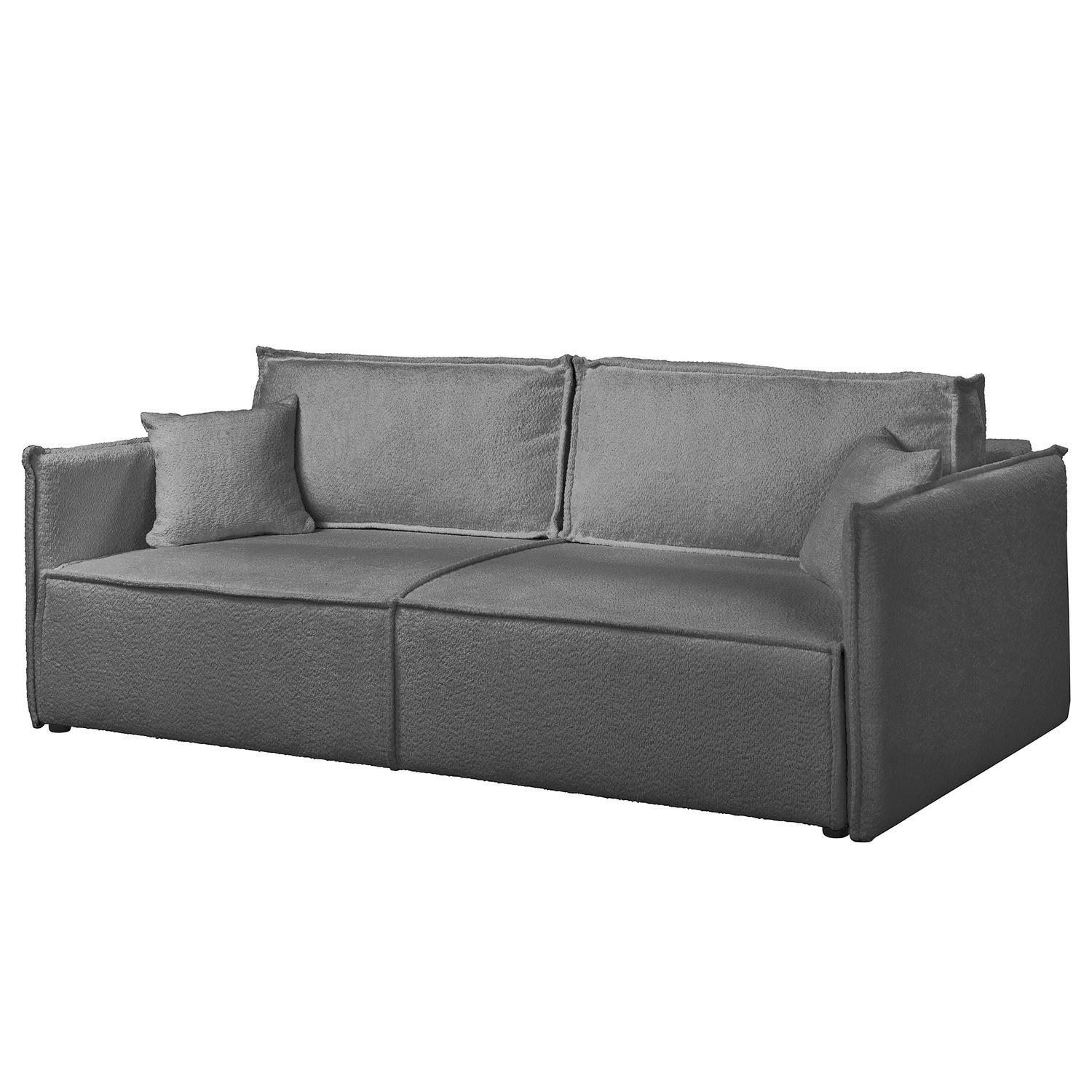 SCHLAFSOFA - Silberfarben/Schwarz, Kunststoff/Textil (221/70/105cm) - home24
