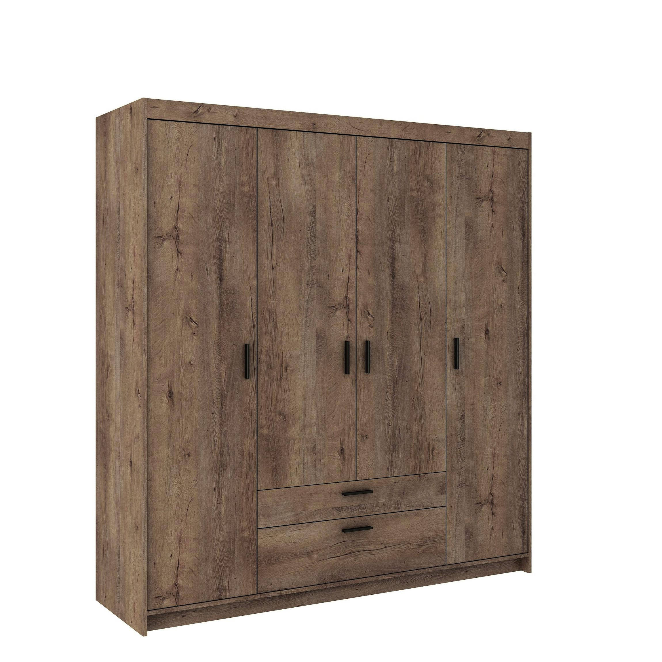 DREHTÜRENSCHRANK ELENORA 176,3/190,5/53cm 4-türig Braun - Braun, Holzwerkstoff (176.3/190.5/53cm) - MASSENO