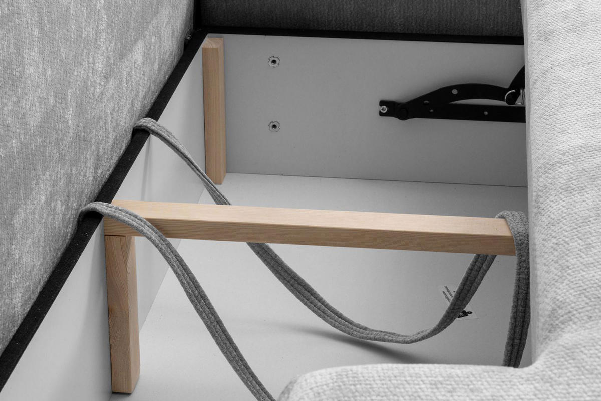 ECKSOFA Mit Schlaffunktion Und Bettkasten, Velvet-Stoff Vena, Grau, Rechts, HELA I - Grau, Holz (302/184cm) - Kaiser Möbel