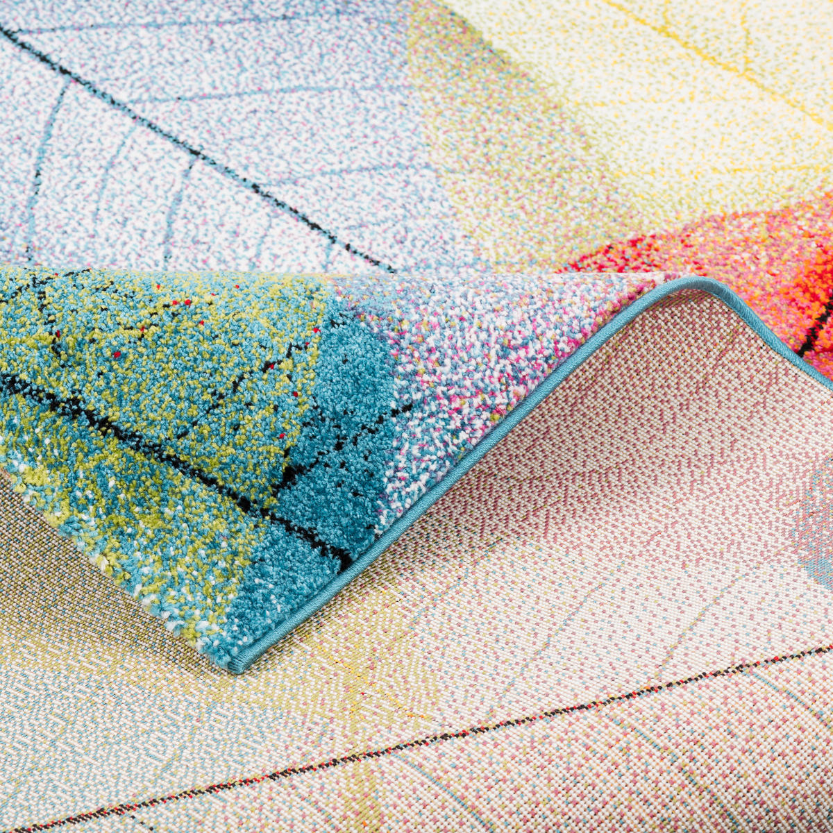 DESIGNER TEPPICH FARO TROPICAL BLÄTTER - Multicolor, Textil (160/230cm) - Pergamon