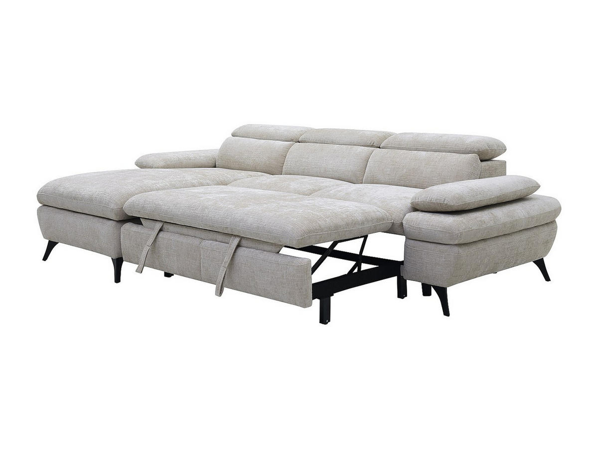 SCHLAFSOFA - 5 Personen - stoff - beige Surdeli - Beige, Textil/Metall (284/80/176cm) - Vente-Unique