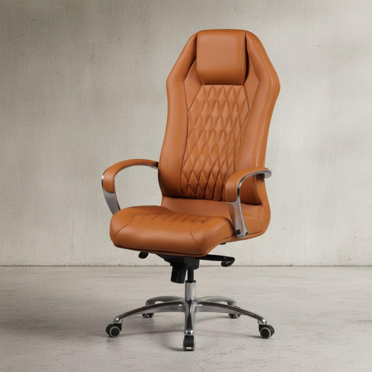 CHEFSESSEL Echtleder mit Multiblockwippmechanik, Lendenwirbelstütze und Aluminiumfußkreuz MILANO, Beige 70x67x136 cm - Beige/Silberfarben, Leder/Metall (70/136/67cm) - KADIMA DESIGN