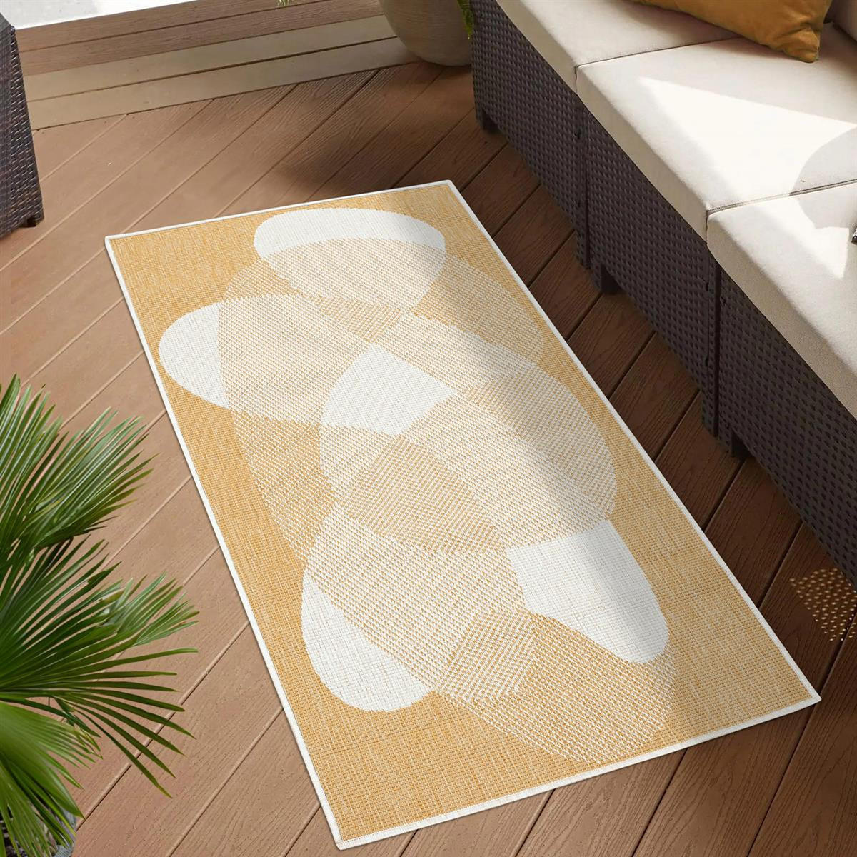 OUTDOOR-TEPPICH DuoRug 5835 Ockergelb 80x150 cm - Gelb, Textil (80/150cm) - carpet city