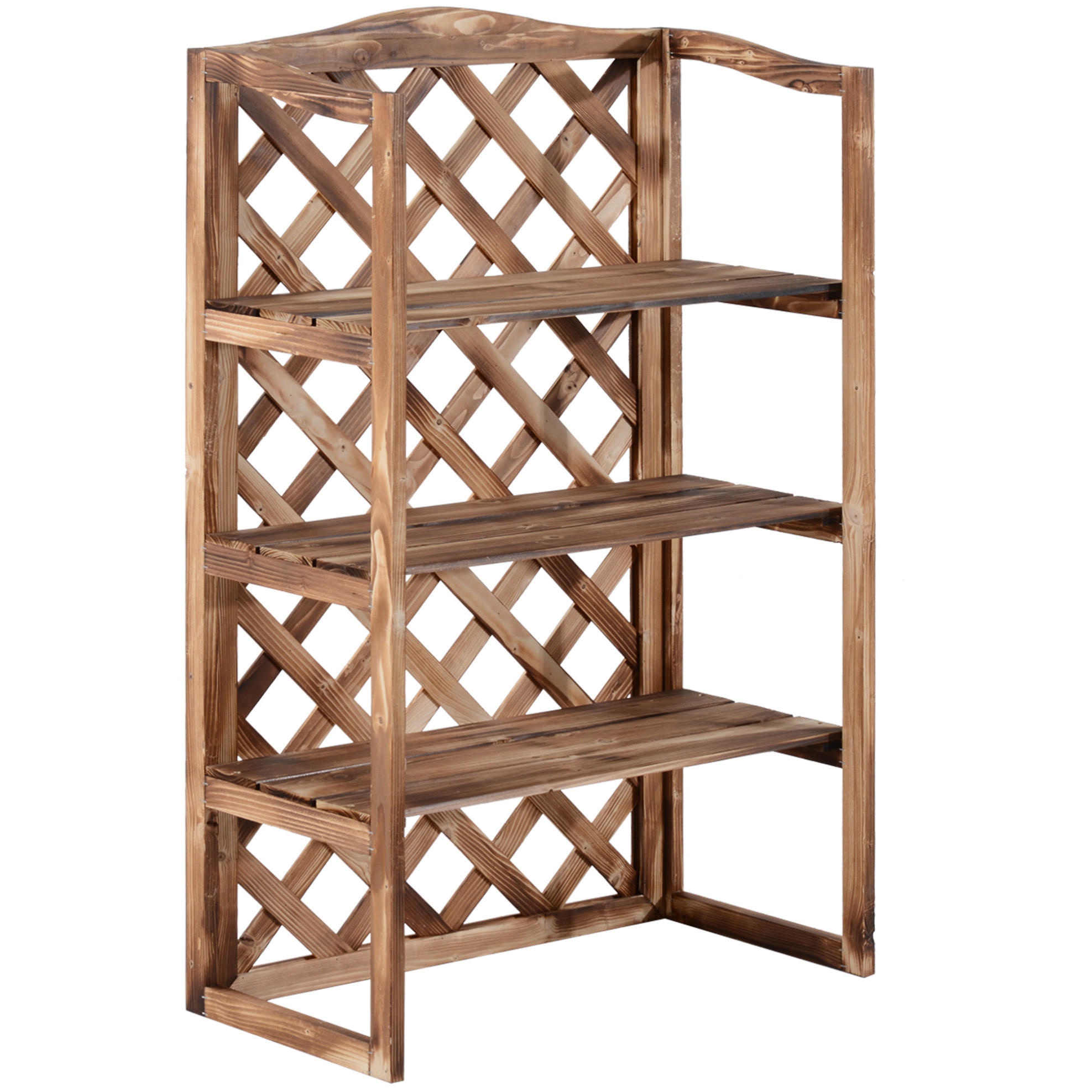 GARTENREGAL aus Tannenholz 75x38x120 cm in Natur mit 3 Etagen - Naturfarben, Holz (38/120/75cm) - Modfu