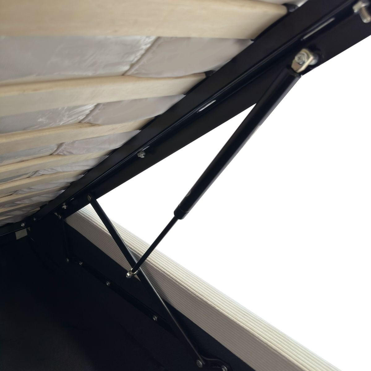 BETTKASTEN 140x190 mit kopfteil bezogen mit beigem livy 205/150/88 cm - Beige, Holz (140/190cm) - Calicosy