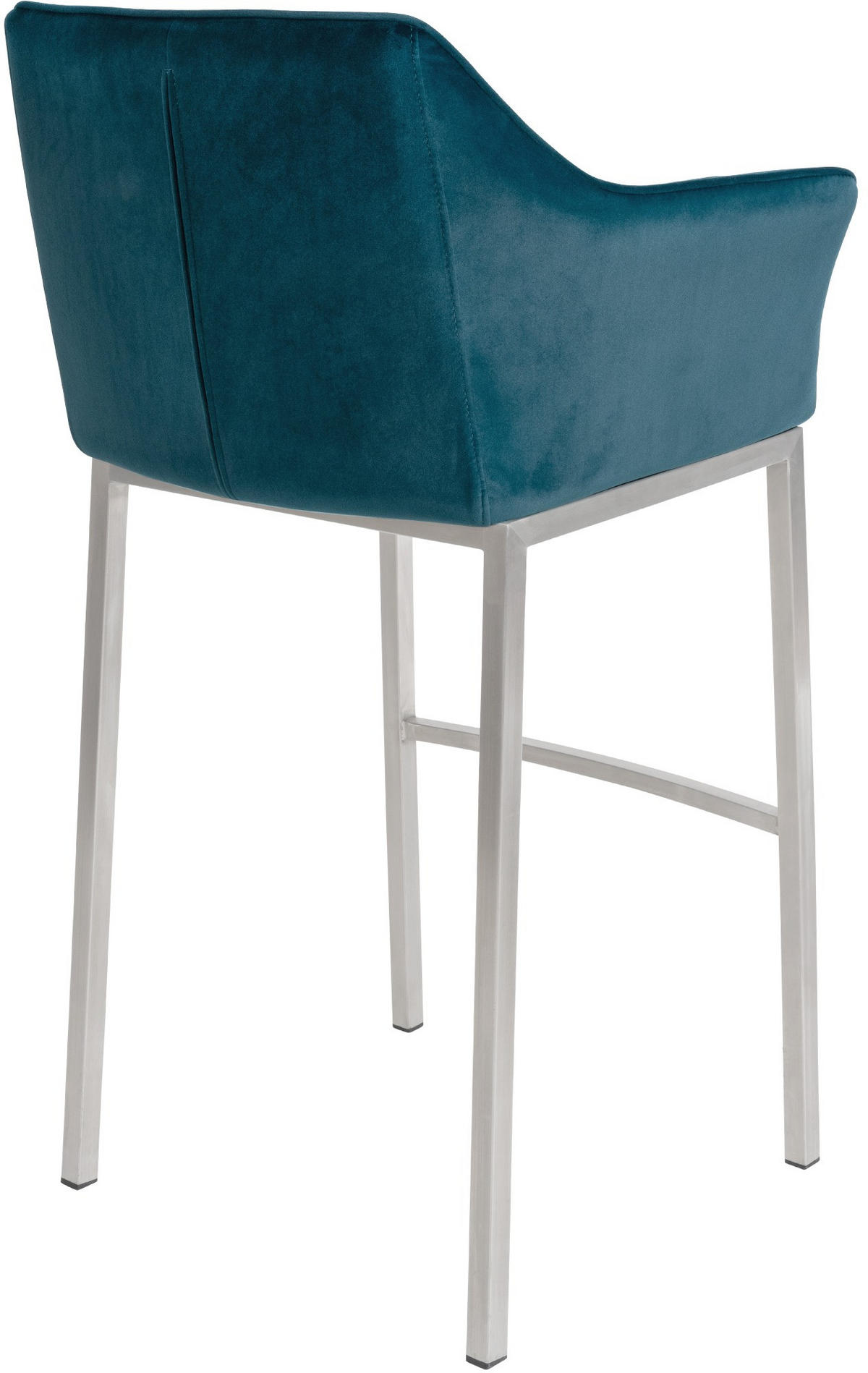BARHOCKER 2er Set Samt Grün - Edelstahlfarben/Grün, Textil (64/110/48cm) - CLP