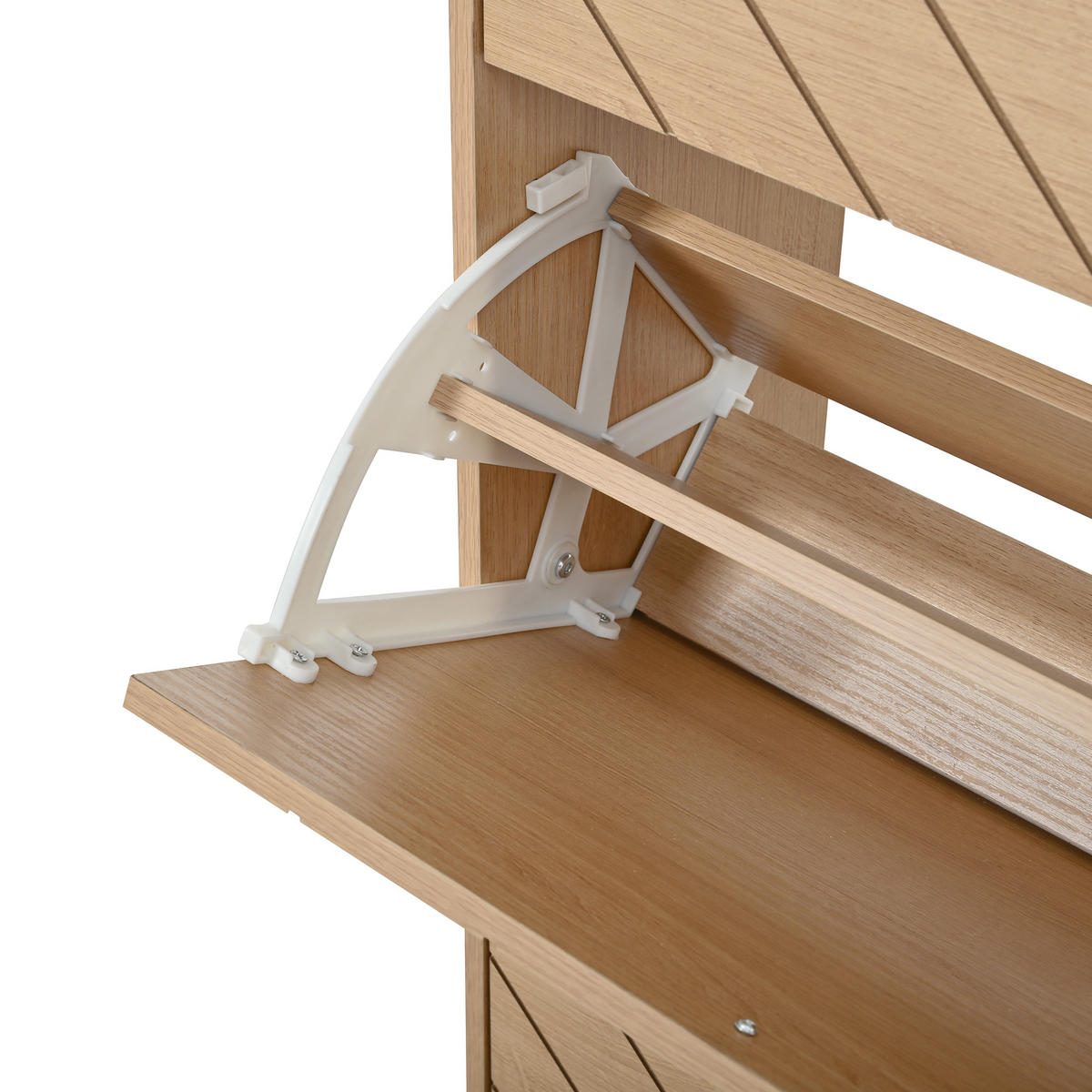SCHUHSCHRANK Nordisch Eichenoptik 3 Türen schmal Stauraum modern - Naturfarben, Holzwerkstoff (24/119/90cm) - FLIEKS