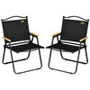 CAMPINGSTUHL 2er Set faltbarer Gartenstuhl mit Stahlrahmen, für Pool, Schwarz - Schwarz, Textil (59/78/54cm) - Outsunny