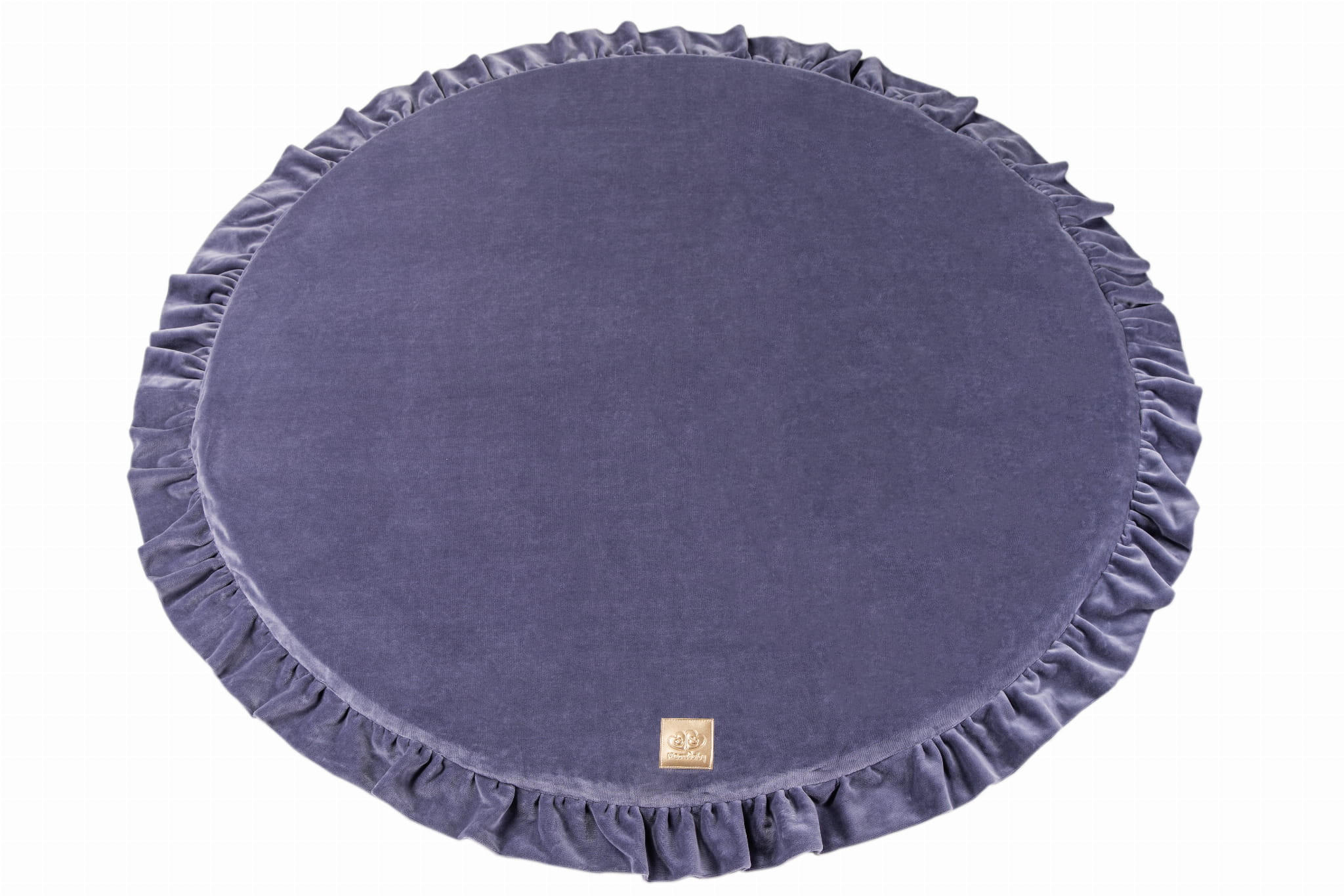 SPIELMATTE für Kinder, Rund, Samt, Grau-Blau - Dunkelblau, Textil (100/100cm) - MeowBaby