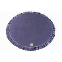 SPIELMATTE für Kinder, Rund, Samt, Grau-Blau - Dunkelblau, Textil (100/100cm) - MeowBaby