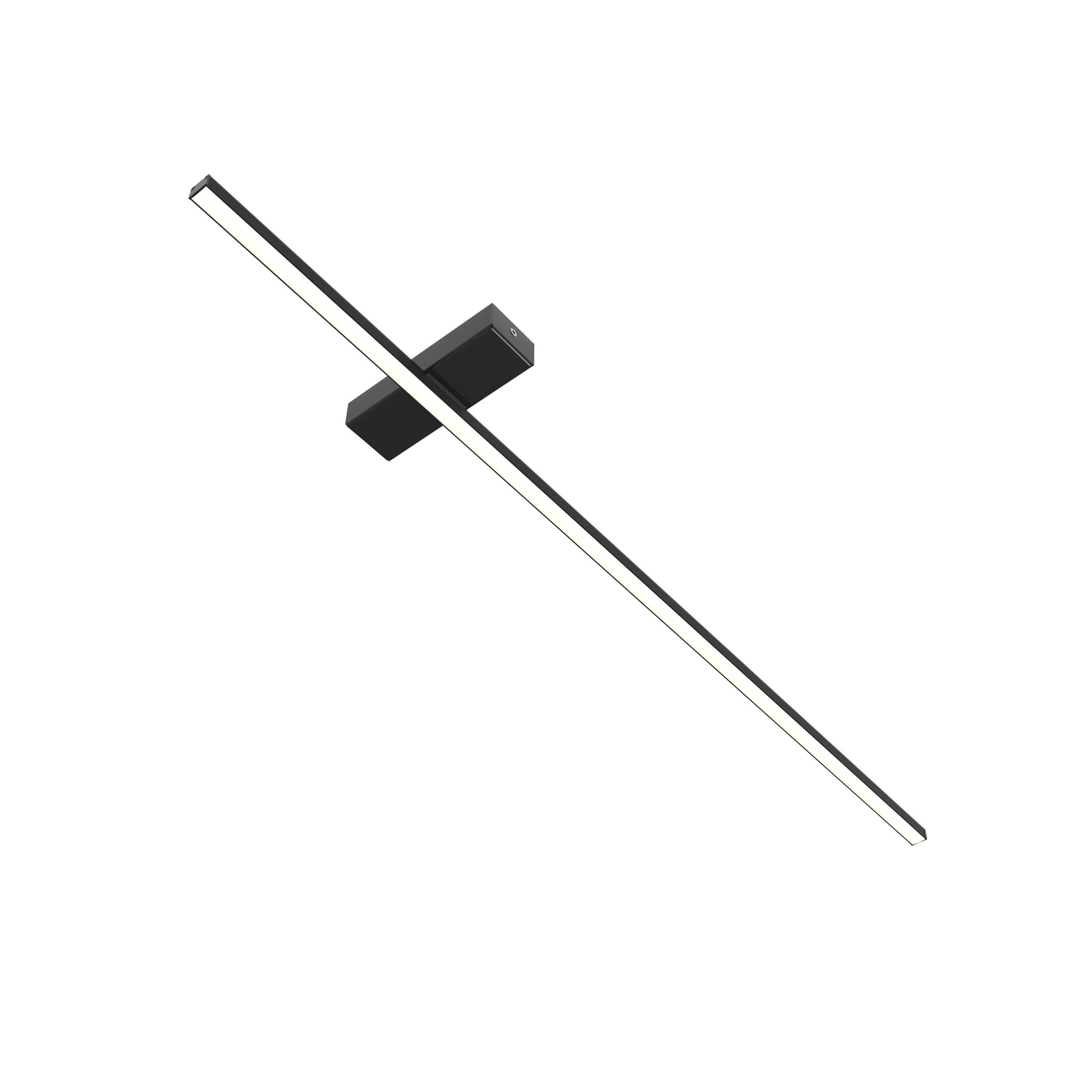 LED-DECKENLEUCHTE Splint L100 - Schwarz Hochglanz, Metall (2/100/2cm) - Lumicom