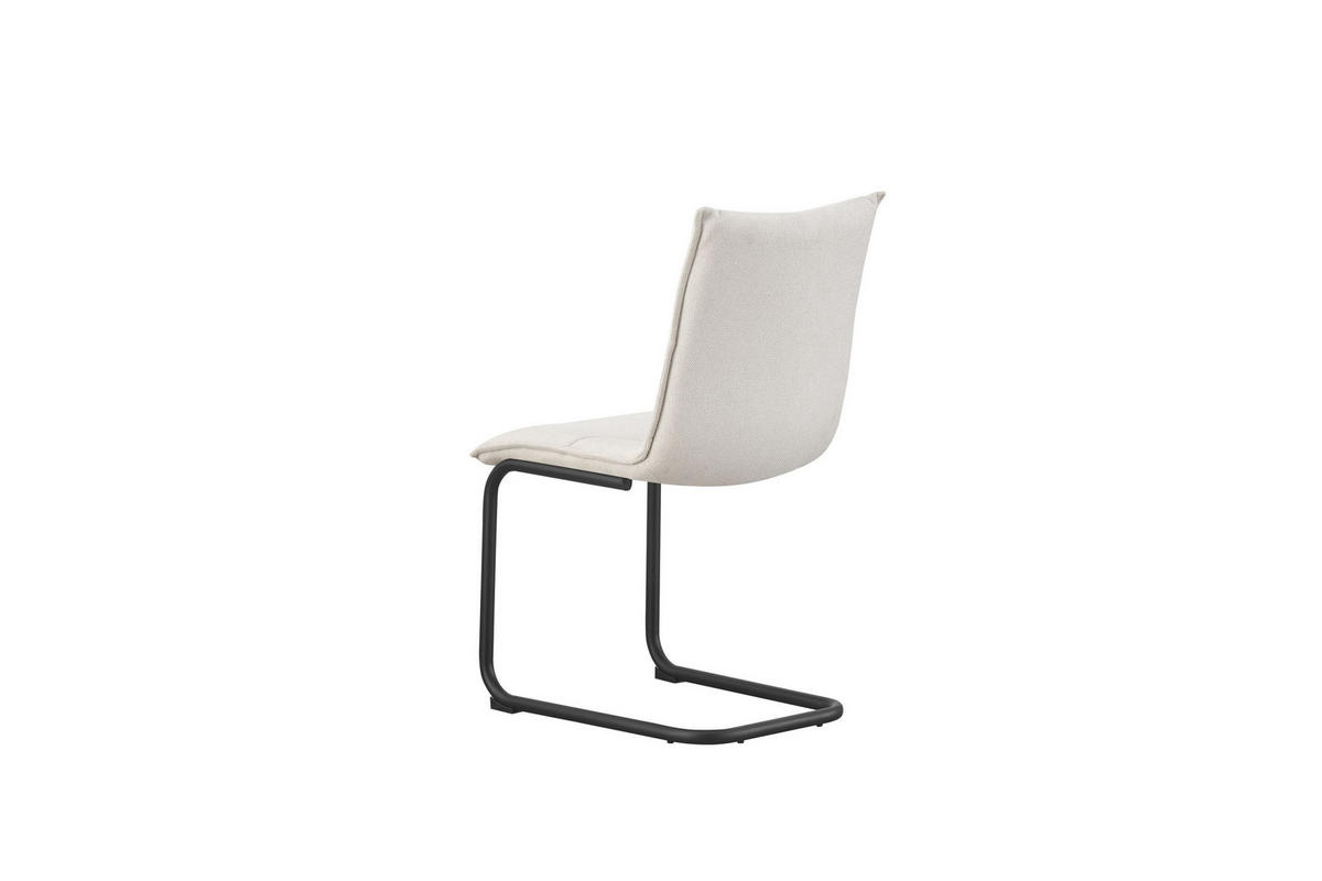 SCHWINGER-STUHL 2er Set Torino Stühle in Creme - gemütliches Design - B/H/T: 46x89x57 cm - Creme, Textil (57/89/46cm)