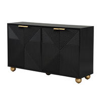 SIDEBOARD DE-38585 120/35/71,5 cm 4 Türen und Vintage-Design Schwarz - Schwarz, Holzwerkstoff (120/71.5/35cm) - ComfortXL