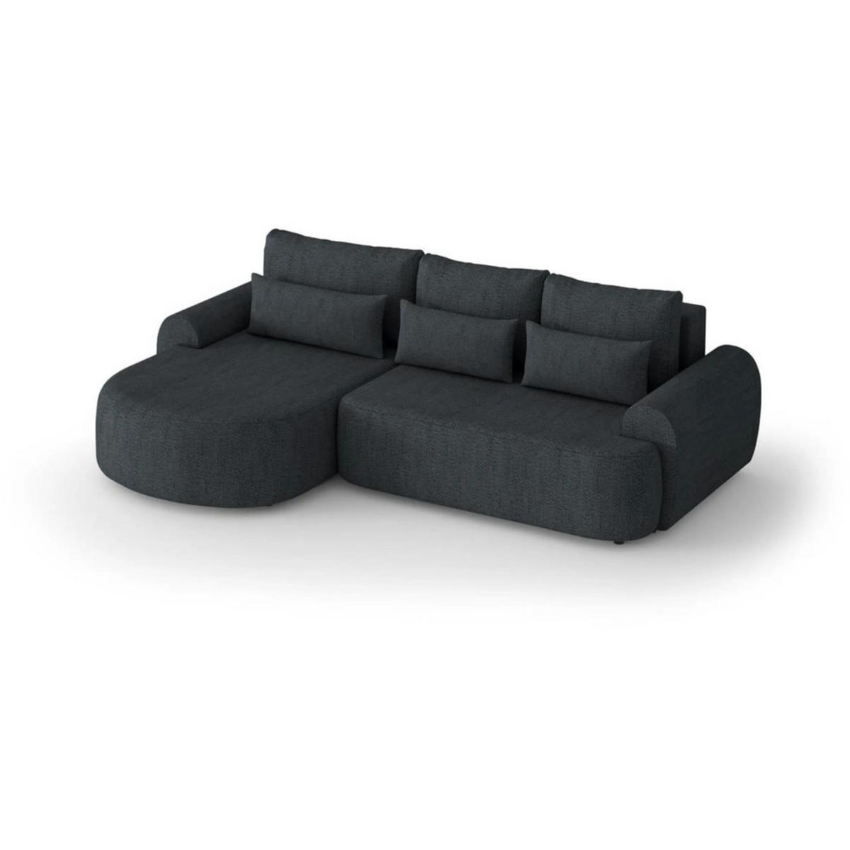 ECKSCHLAFSOFA Olivio L Anthrazit - Anthrazit/Schwarz, Kunststoff/Textil (266/170cm) - Beautysofa