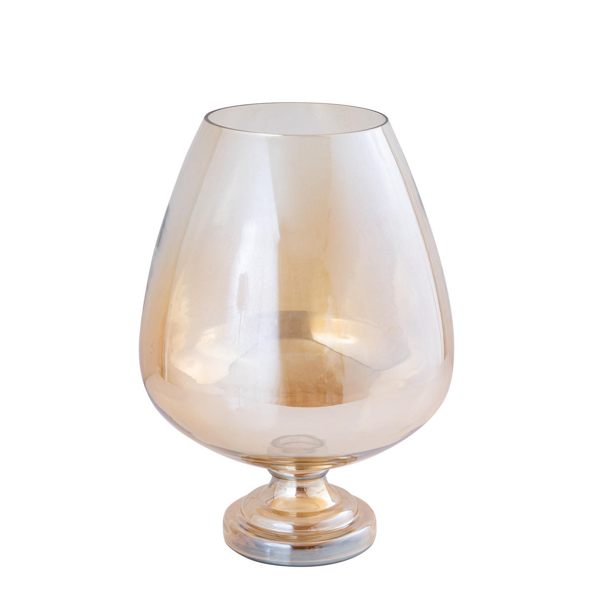 WINDLICHT Alwine Gold 27/27/36cm - Goldfarben, Glas (27/36/27cm) - PTMD Collection