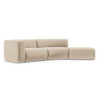 4-SITZER-SOFA Samt Stoff Beige - Beige/Creme, Kunststoff/Textil (335/70/166cm) - Makamii