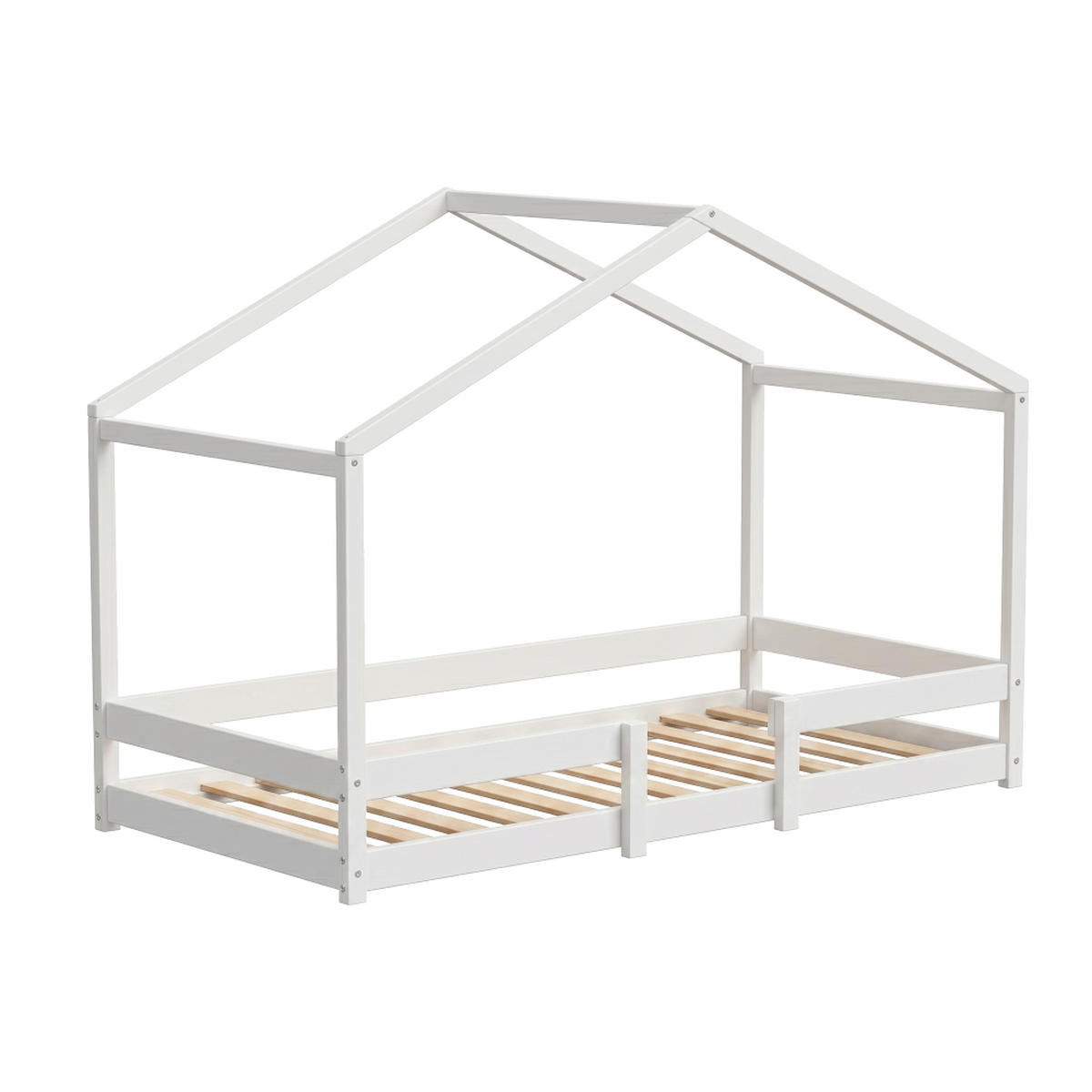 HAUSBETT INDIANA mit Lattenrost / Kinderbett 90x190 - Weiß - Weiß, Holz (90/190cm) - Weber Industries