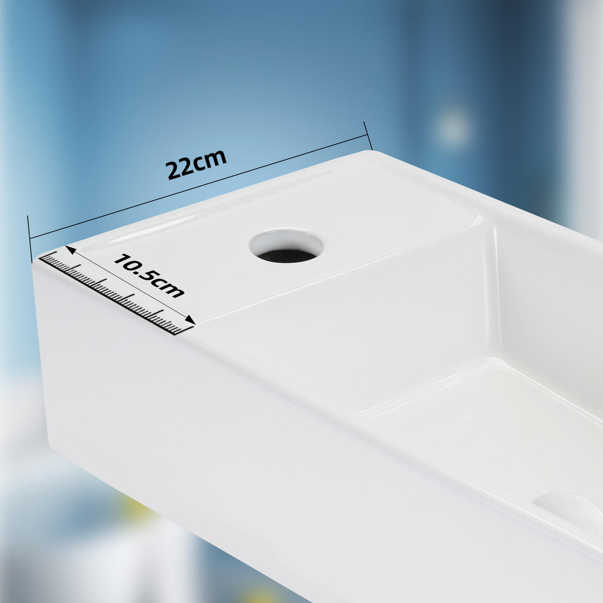 WASCHBECKEN Weiß 22/10/40 - Weiß, Keramik (22/10/40cm) - ZMH