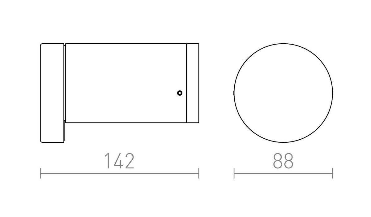 AUSSENLEUCHTE SONET Anthrazitgrau 7 W IP54 - Grau, Metall (9/9/14cm) - Rendl