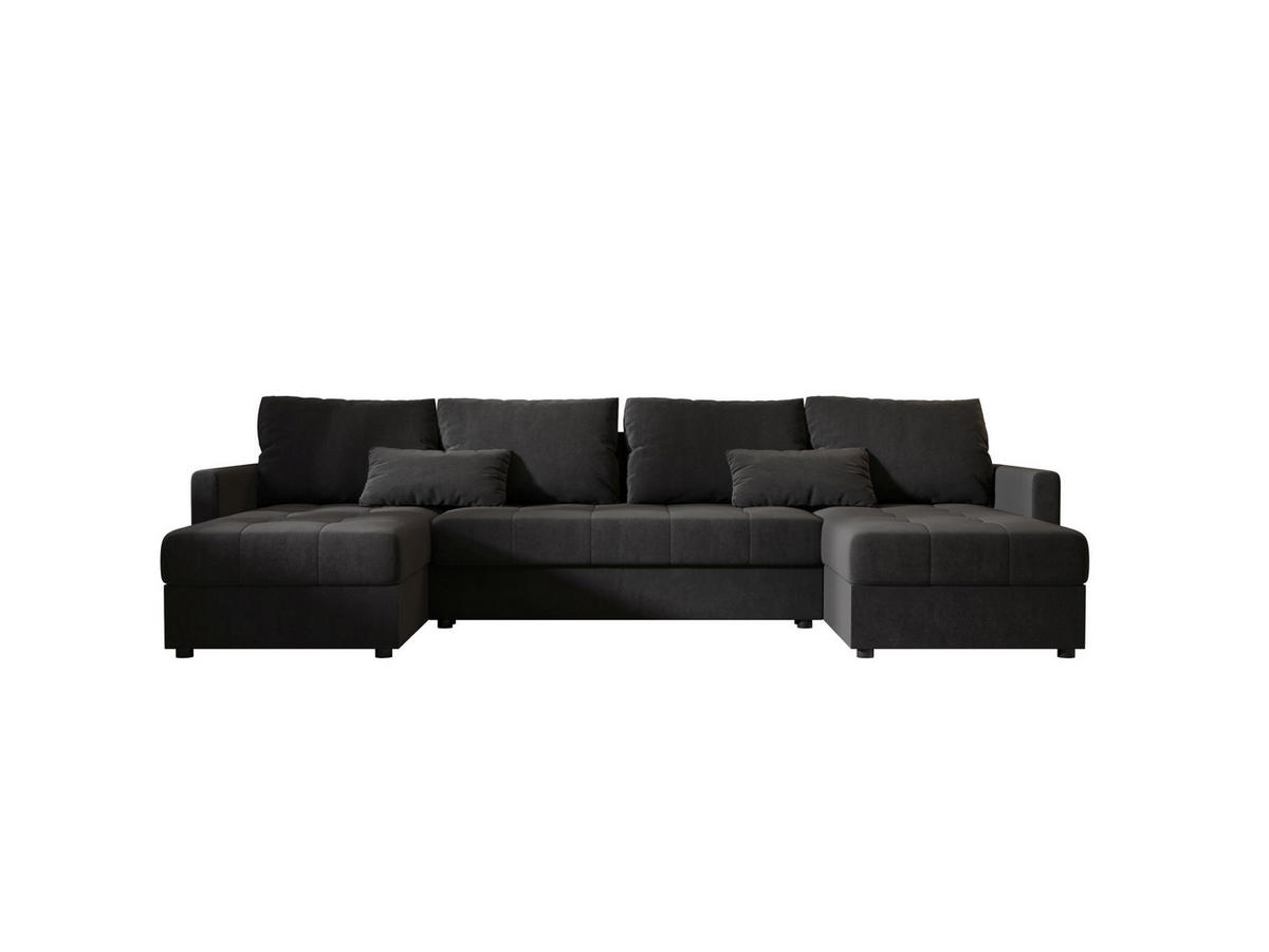 ECKSOFA MOS U BIS Itaka 27 mit Schlaffunktion - Dunkelgrau, Textil (285/85/140cm) - Bedante