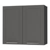KÜCHENHÄNGESCHRANK Kvantum W3/80 Graphit Matt / Schwarz Matt 80 / 32,5 / 72cm - Schwarz/Graphitfarben, Holz/Holzwerkstoff (80/72/32.5cm) - Feldmann-Wohnen
