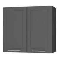 KÜCHENHÄNGESCHRANK Kvantum W3/80 Graphit Matt / Schwarz Matt 80 / 32,5 / 72cm - Schwarz/Graphitfarben, Holz/Holzwerkstoff (80/72/32.5cm) - Feldmann-Wohnen