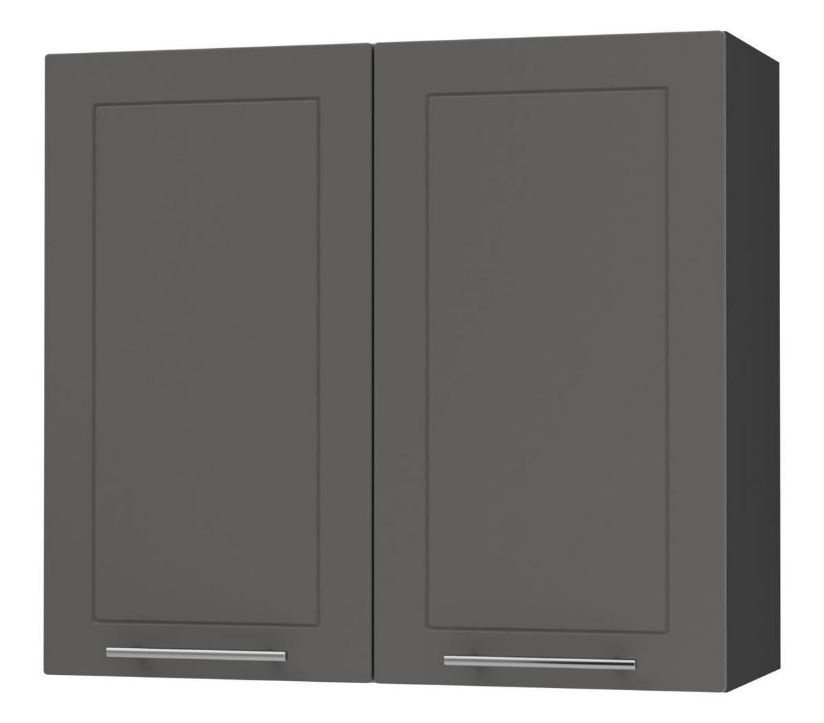 KÜCHENHÄNGESCHRANK Kvantum W3/80 Graphit Matt / Schwarz Matt 80 / 32,5 / 72cm - Schwarz/Graphitfarben, Holz/Holzwerkstoff (80/72/32.5cm) - Feldmann-Wohnen