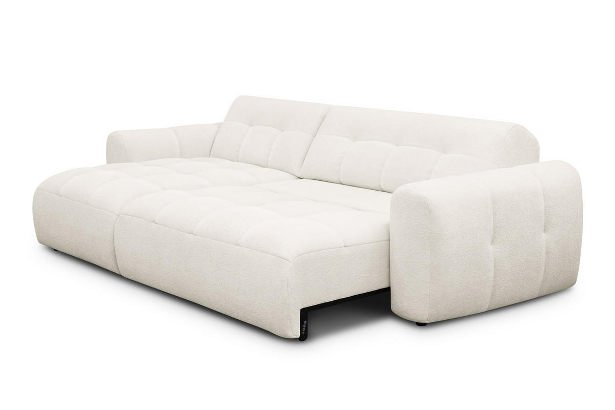 ECKSOFA LUMERO 4-Sitzer LINKS, creme - Creme/Schwarz, Holz/Textil (275/166cm) - Courtois Laville