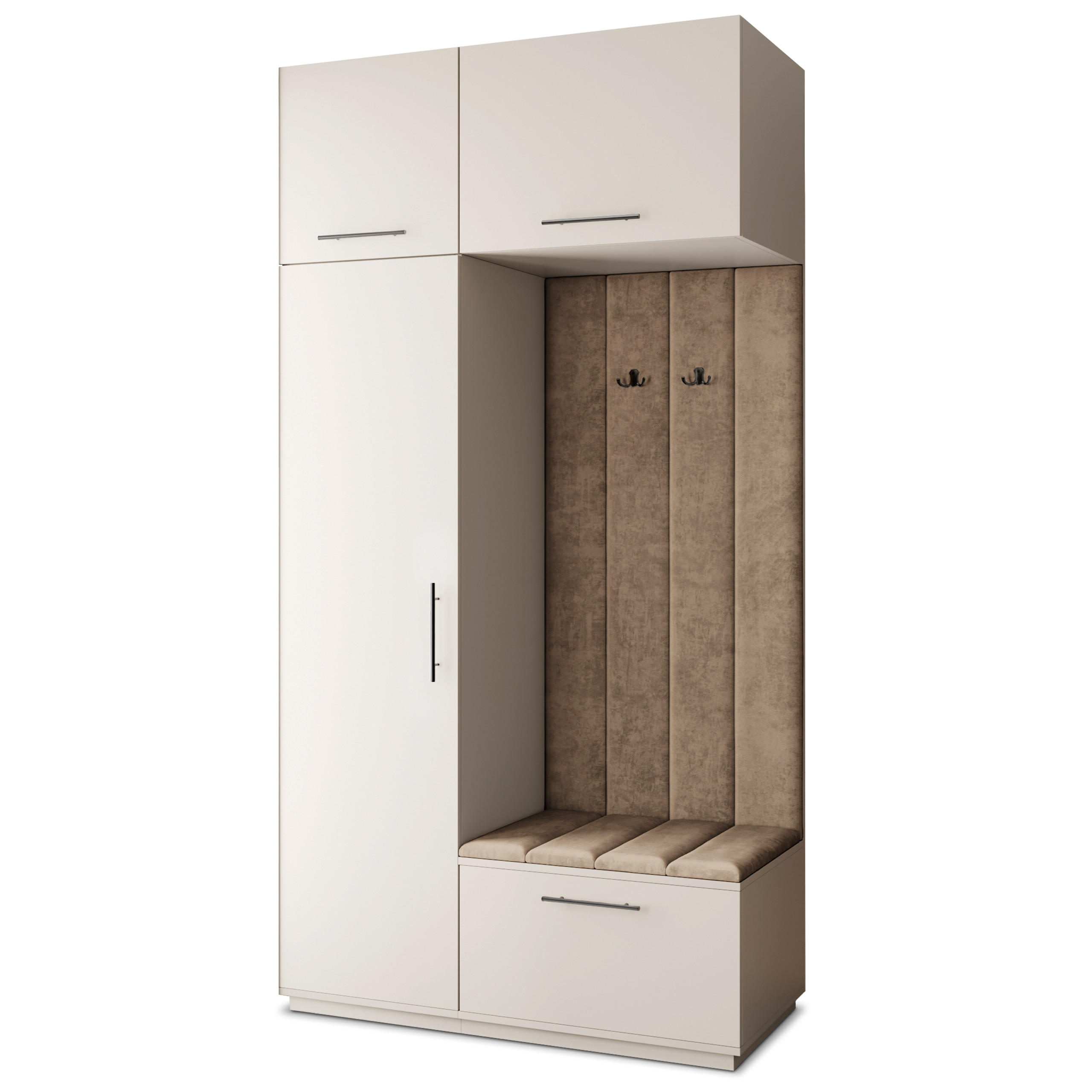 Masseno Garderobenschrank Kaschmir, Mokka 120x240x60 cm