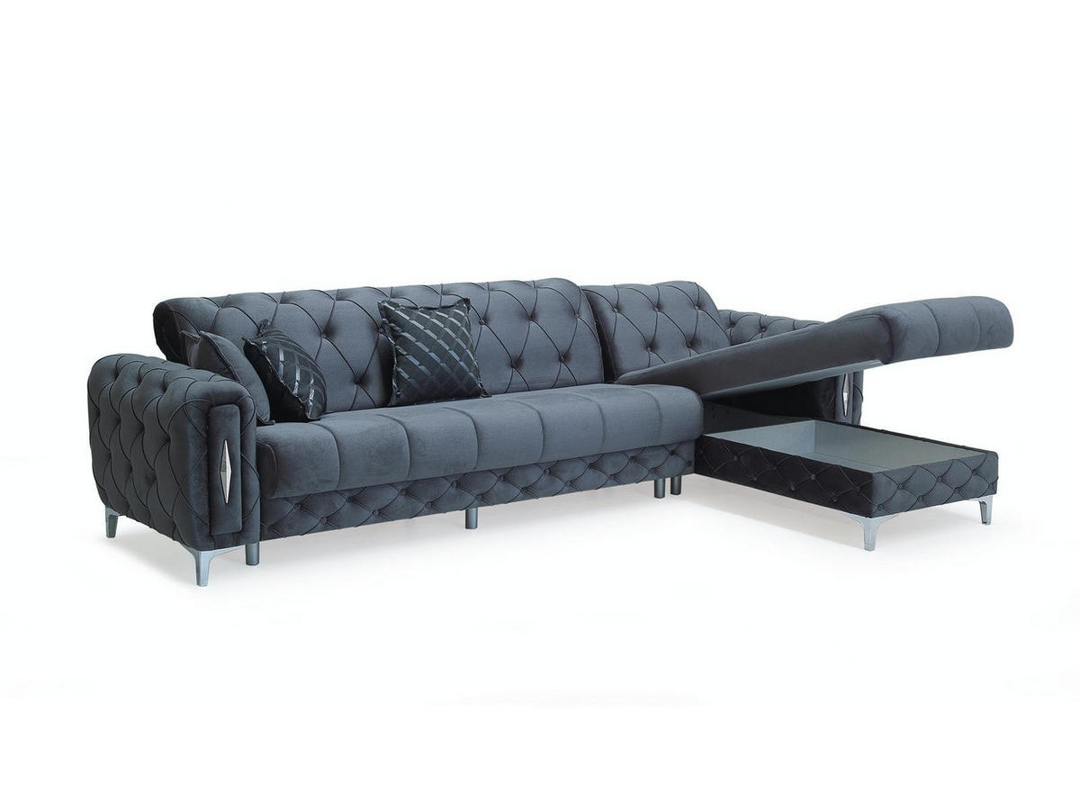 ECKSCHLAFSOFA Patna Anthrazit Relax - Langer Schenkel Links - Anthrazit, Holzwerkstoff/Kunststoff (310/180cm)