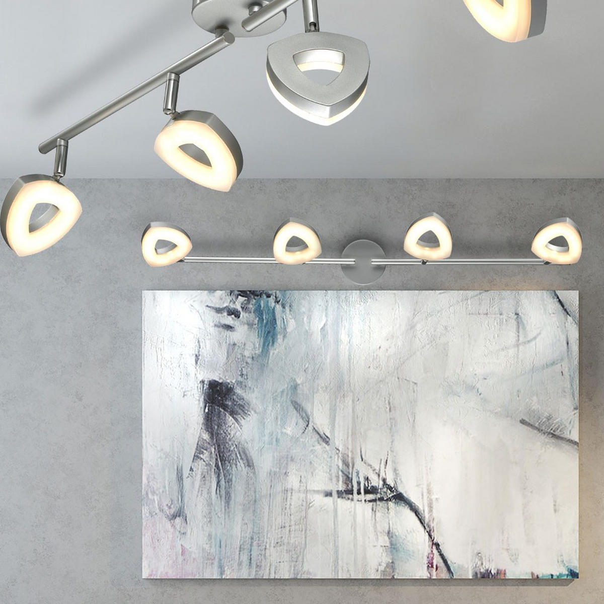 LED DECKENLEUCHTE MICON Silber Metall - Silberfarben, Metall (78/18/18cm) - Esto