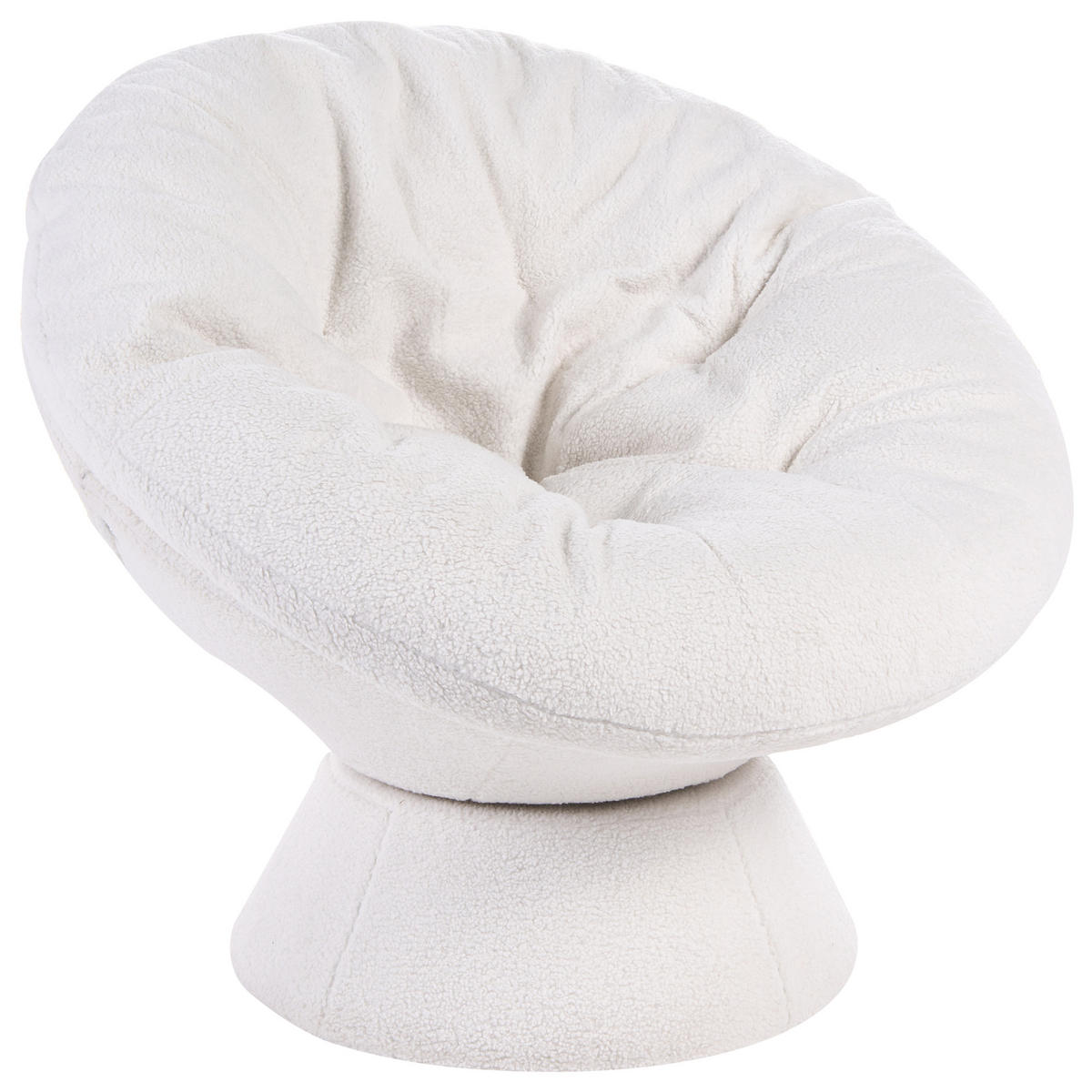 DREHSESSEL Bouclé Cremeweiß Ringsted - Weiß, Textil (102/85/90cm) - Beliani