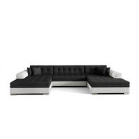 WOHNLANDSCHAFT VENTO U-Form – Großzügiges Ecksofa mit Schlaffunktion & Kissen 359 cm - Schwarz, Kunststoff (359/78/165cm) - Wohnideebilder