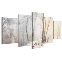 LEINWANDBILD Winter 5-tlg. 200x100 cm - Grau, Holz (200/100cm) - LUMASOUL