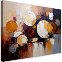 LEINWANDBILD Abstraktion Kreise Kreise in Beigetönen 60x40cm - Beige, Textil (60/40cm) - Feeby