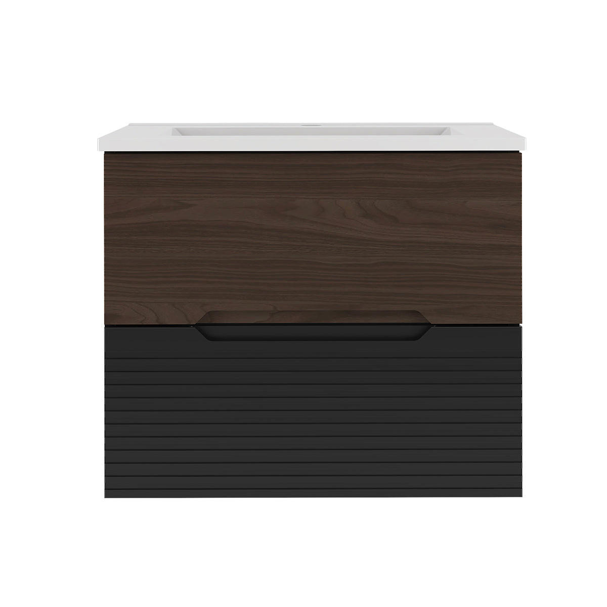 WASCHTISCH 60cm Sylla Schwarz und Holz - Schwarz, Holzwerkstoff (60/50/45.8cm) - Petits-meubles