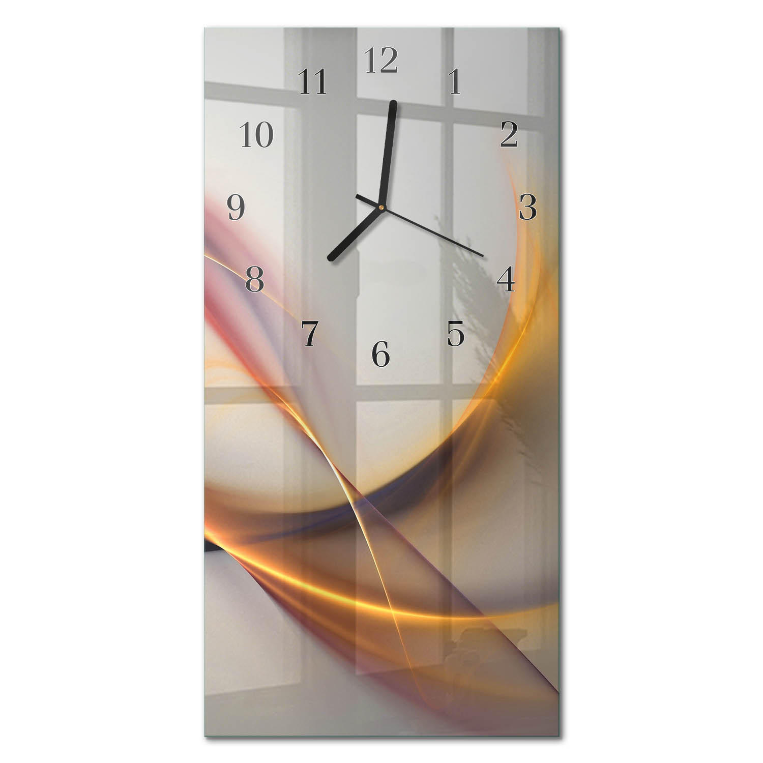 WANDUHR 60x30 cm - Eiffelturm - Beige, Glas (30/60/0.4cm) - TULUP