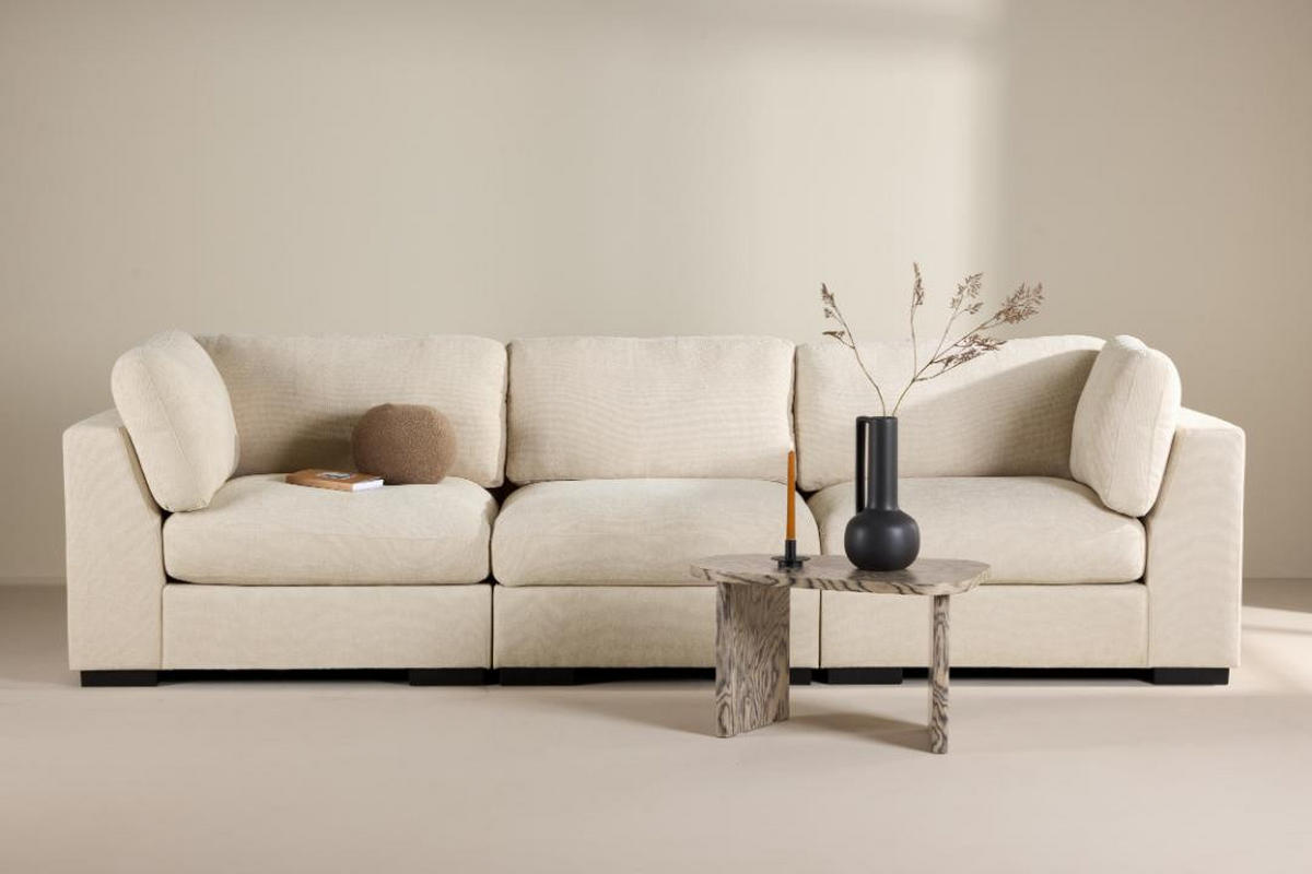 SOFFA Salerno 311 x 102 x 86 cm – beige - Beige, Textil/Plast (311/86/102cm) - ebuy24