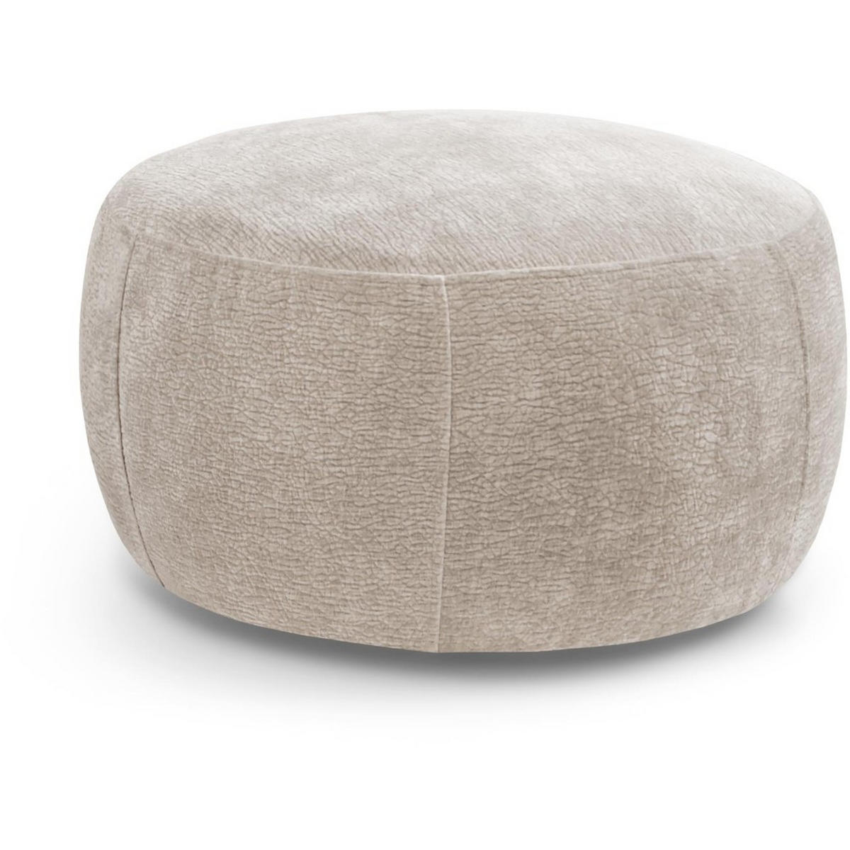HOCKER Nano mit runder Form, 80x80 cm, Beige - Beige, Textil (80/48/80cm) - Beautysofa