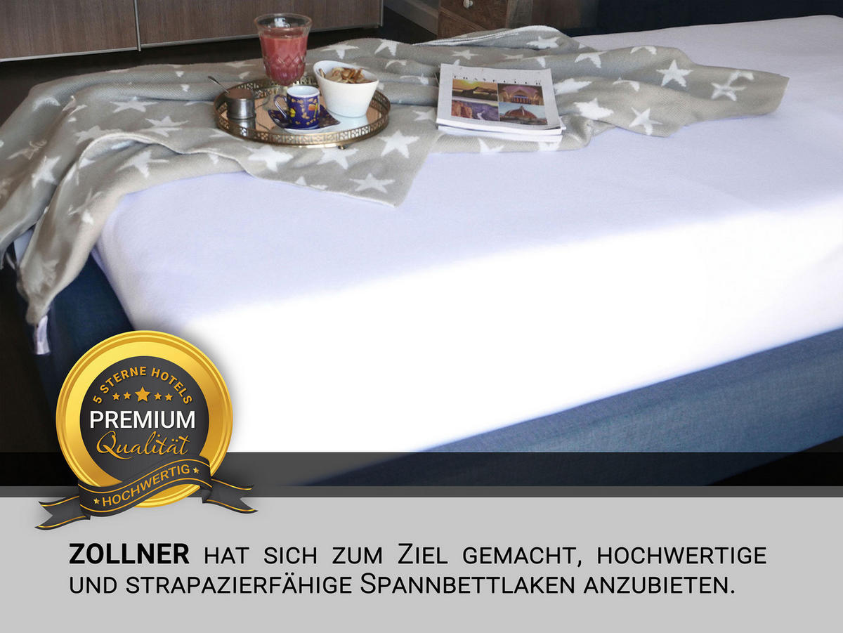 SPANNBETTLAKEN, 100x200 cm, 80% Baumwolle, 20% Polyester, Weiß - Weiß, Naturmaterialien (100/200cm) - Zollner