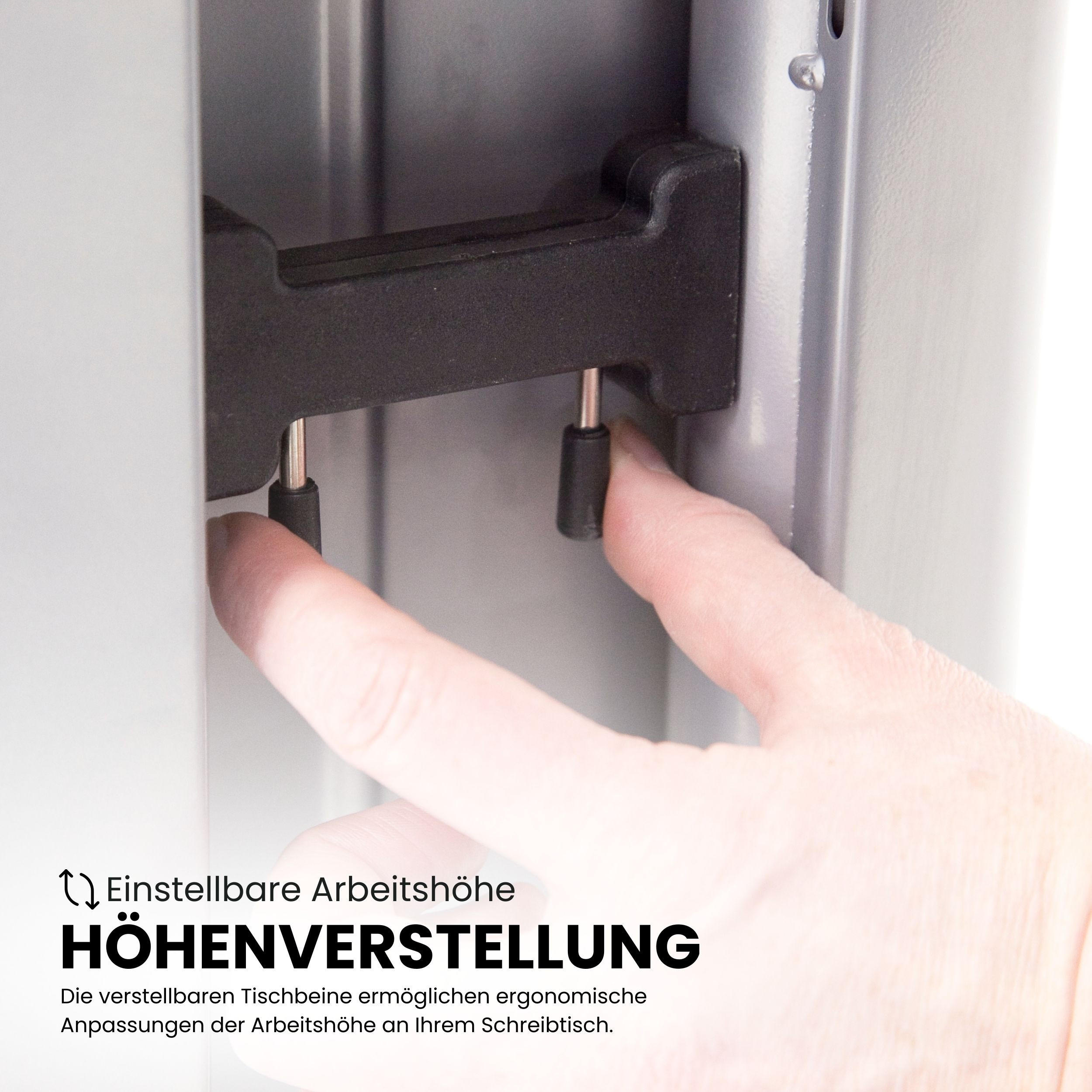 SCHREIBTISCH Serie-U 80/80/74 cm in Ahornfarben/Silberfarbengrau - Silberfarben/Ahornfarben, Holzwerkstoff (80/80/74cm) - bümö