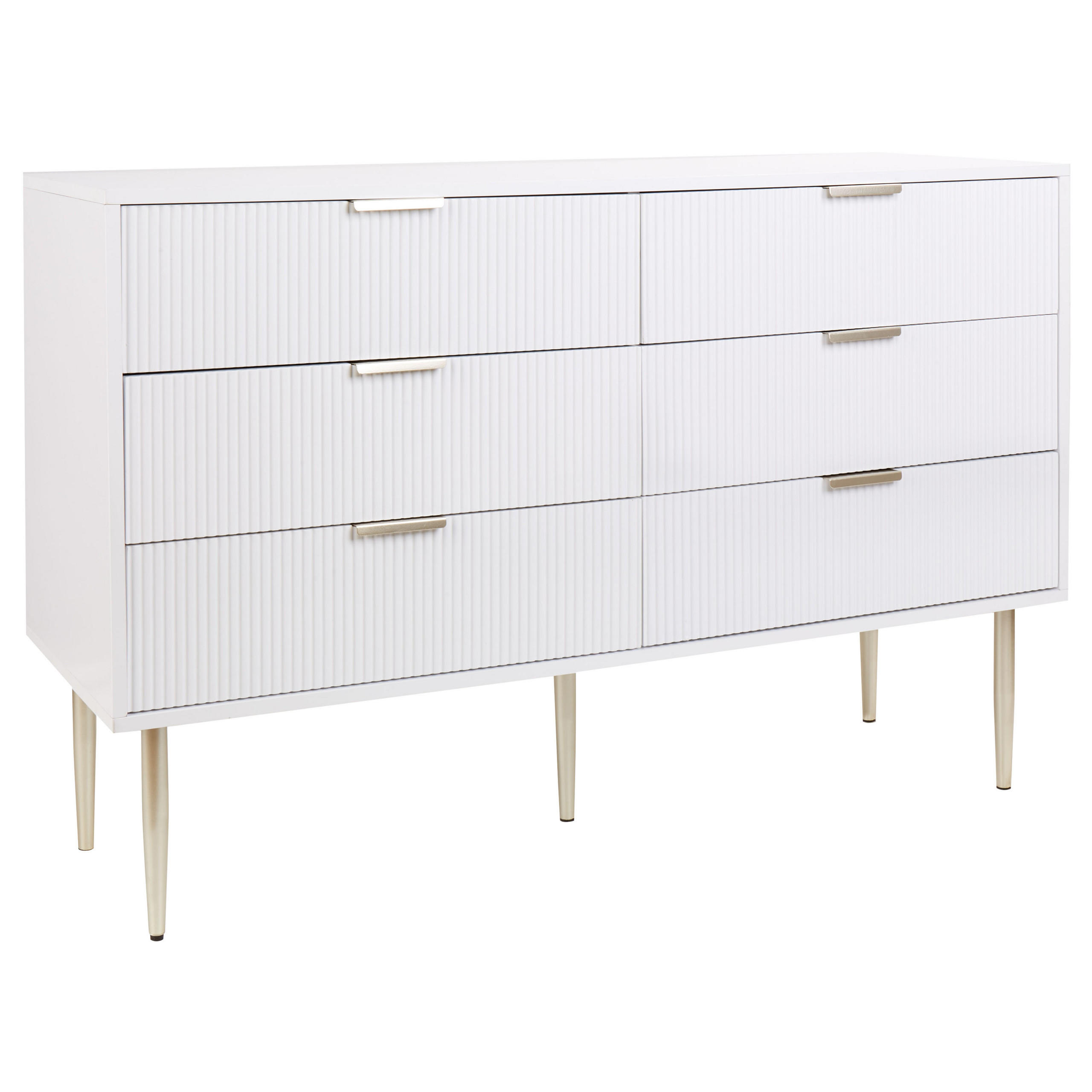 KOMODA s 6 zásuvkami Bílá Soho - bílá, kompozitní dřevo (120/78/40cm) - Beliani