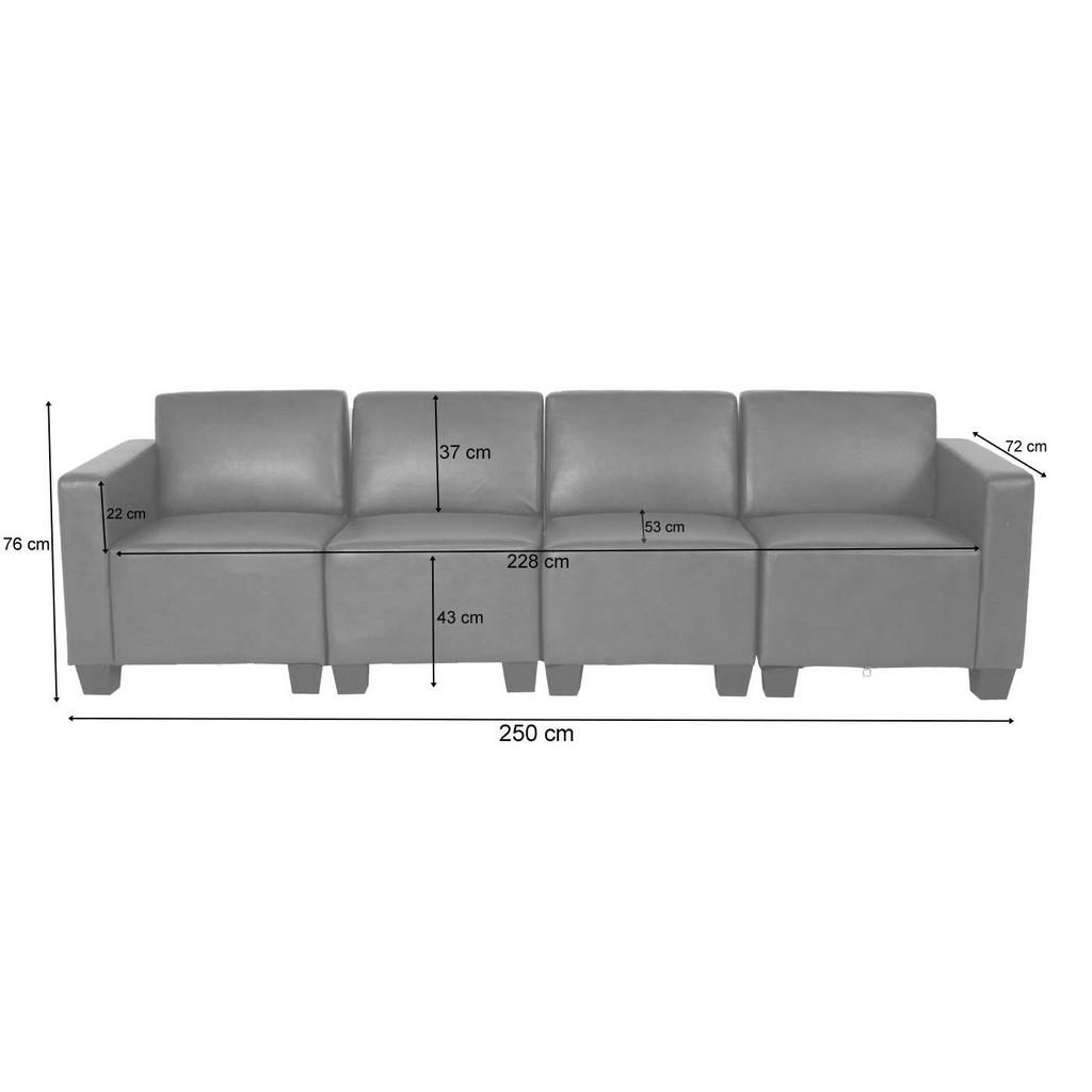 Thumbnail - MCW 4-Sitzer, Grau, Textil, 250x76x72 cm, Wohnzimmer, Sofas & Couches, Sofas