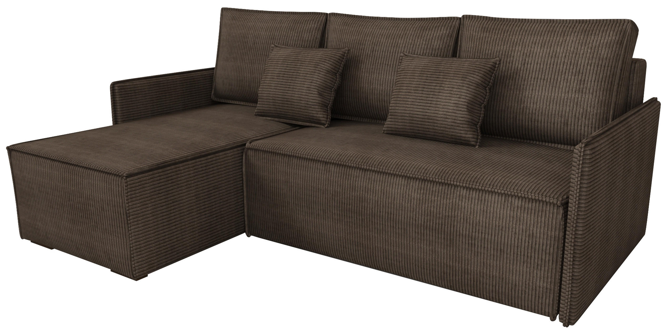 ECKSOFA Atlantic mit Schlaffunktion Braun Cord - Braun, Textil (238/141cm) - Bromarkt