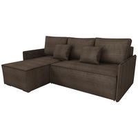ECKSOFA Atlantic mit Schlaffunktion Braun Cord - Braun, Textil (238/141cm) - Bromarkt