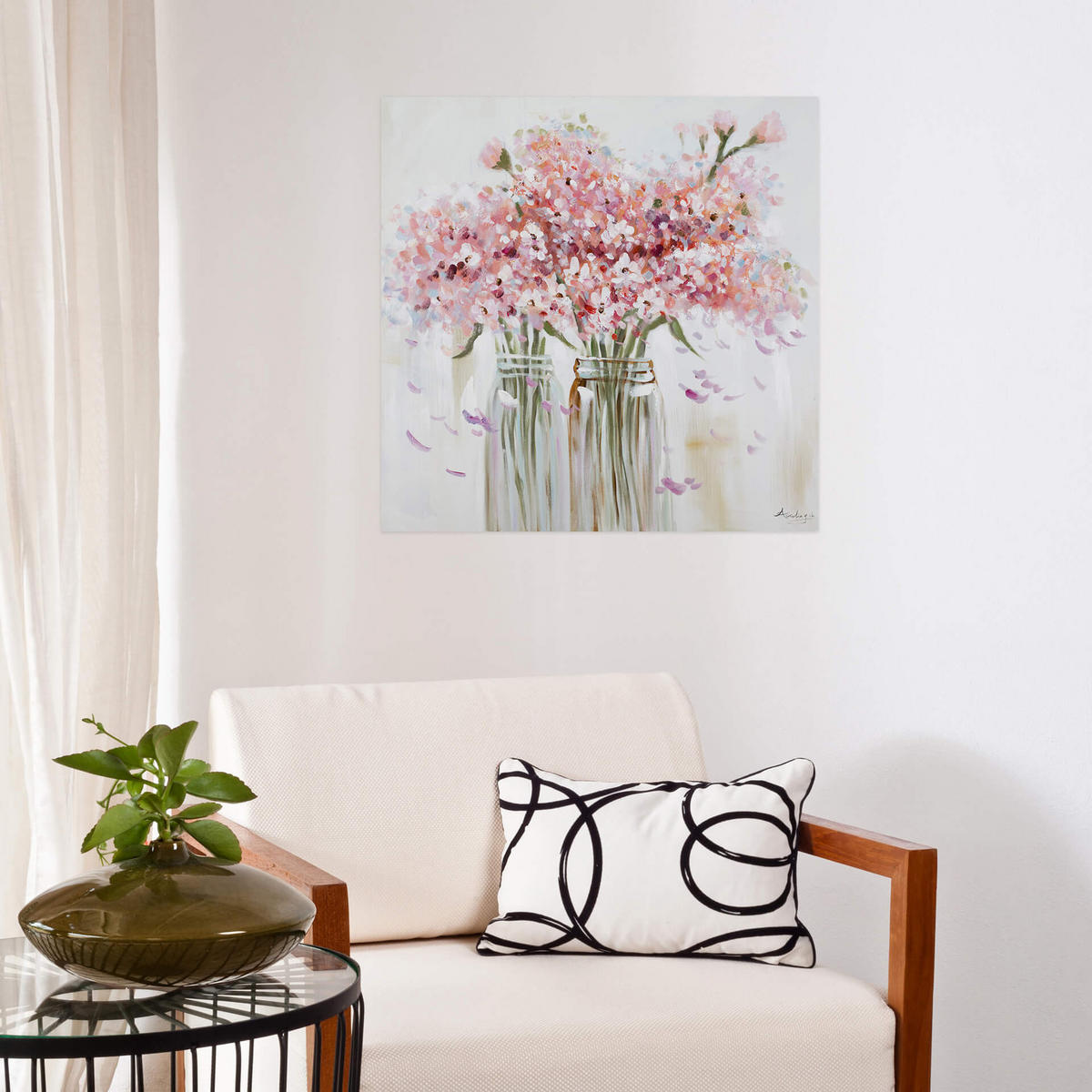 ÖLGEMÄLDE 80/80 cm - Pink, Holz/Textil (1.48/80cm) - KUNSTLOFT